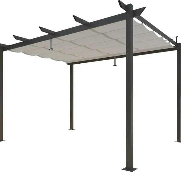 Pérgola de alumínio NATERIAL OMEGA CINZA ESCURO 2,85X4M